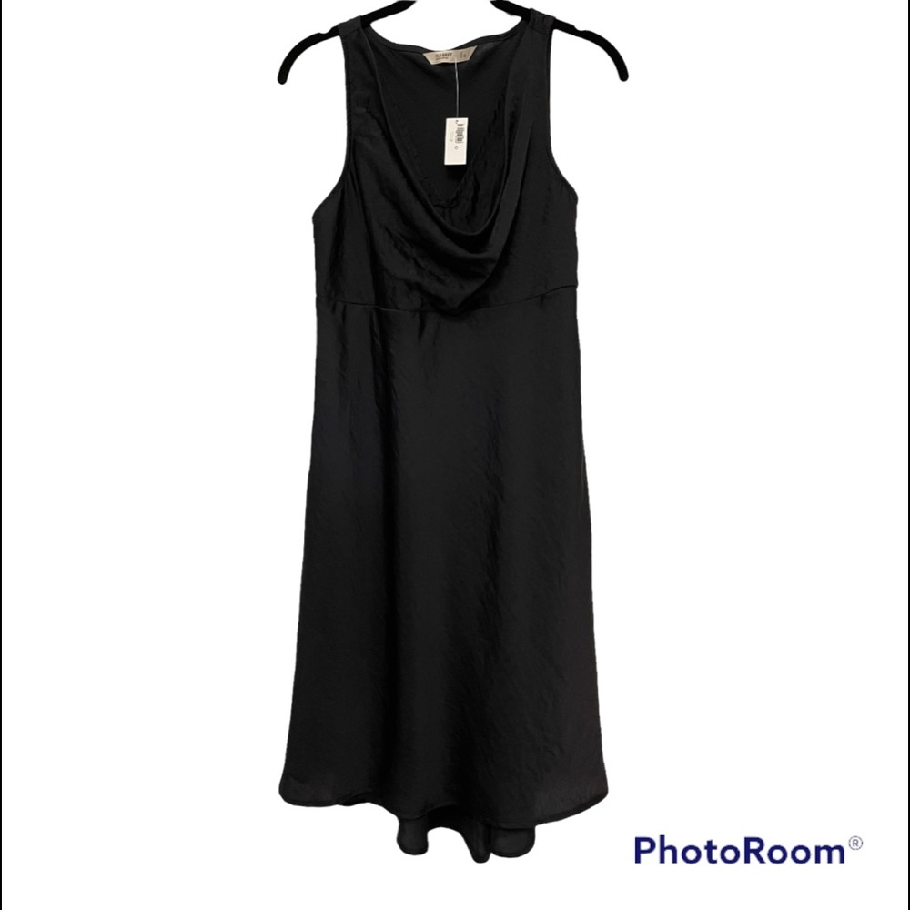 NWT Old Navy Cowl Neck Fit and Flare black dress sz 6 New